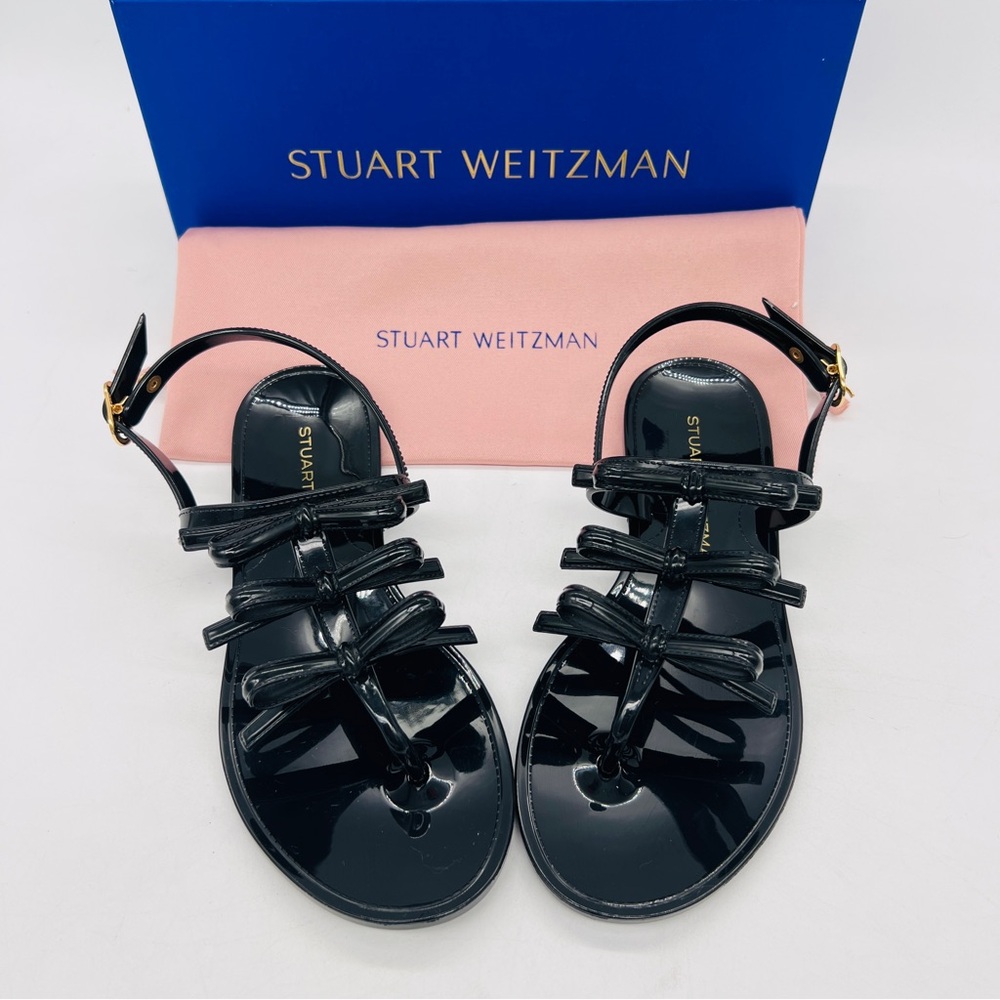 Stuart Weitzman Bow Jelly Sandals Black 7 (38), 9 (39.5) NWT